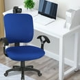 thumbnail image 5 of AUQ Stretch Fabric 2 Piece Polyester and Spandex Computer Chair Seat Slipcovers,Blue, 5 of 7