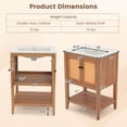thumbnail image 3 of Gymax 24'' Bathroom Vanity w/ Sink 2 Rattan Doors & Open Slatted Shelf Freestanding, 3 of 10
