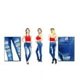 thumbnail image 5 of Sweet Look Juniors Womens Blue Denim Jeans Stretch Skinny Ripped Distressed Jean Pants, 5 of 5