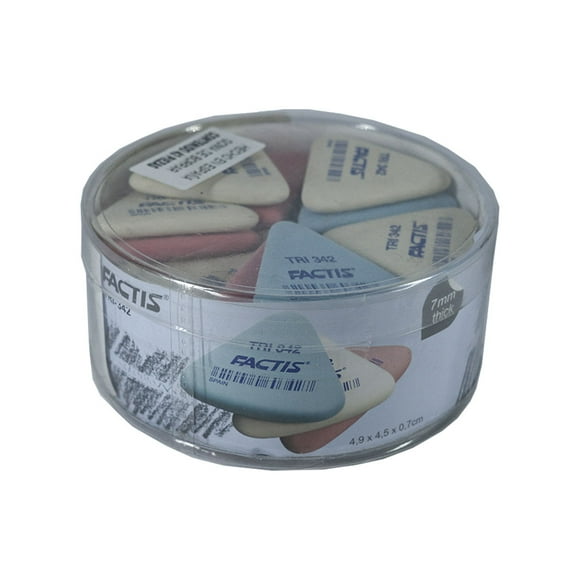 Goma Para Borrar Triangular FACTIS Bote con 42 Gomas