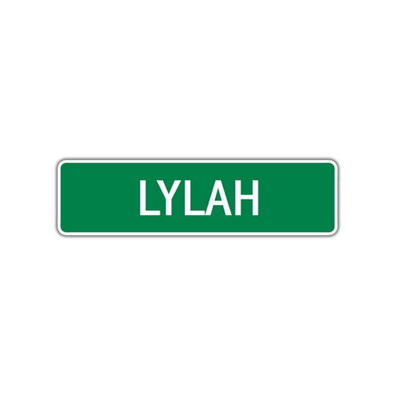 Lylah Girls Children Name Letter Printed Novelty Plaque Decoration Label Indoor Outdoor Unique Wall Aluminum Metal Sign 4"x13.5"