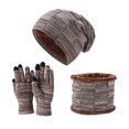 thumbnail image 2 of Guiso de Gorro de Bufanda de Gorro de Punto de Invierno de Invierno Guantes de Pantalla Táctil de Cuello con Tapa de Tapa Tibia Forrada Gruesa para Hombres para Hombres Mujeres, 2 of 7