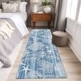 thumbnail image 5 of Blue Coastal Washable Runner Rugs 2'x6', Nautical Starfish Seahorse Coral Summer Low Pile Throw Entryway Rug Non-Slip Sturdy Edge Binding Carpet for Indoor Bedside Entrance Bedside, 5 of 9