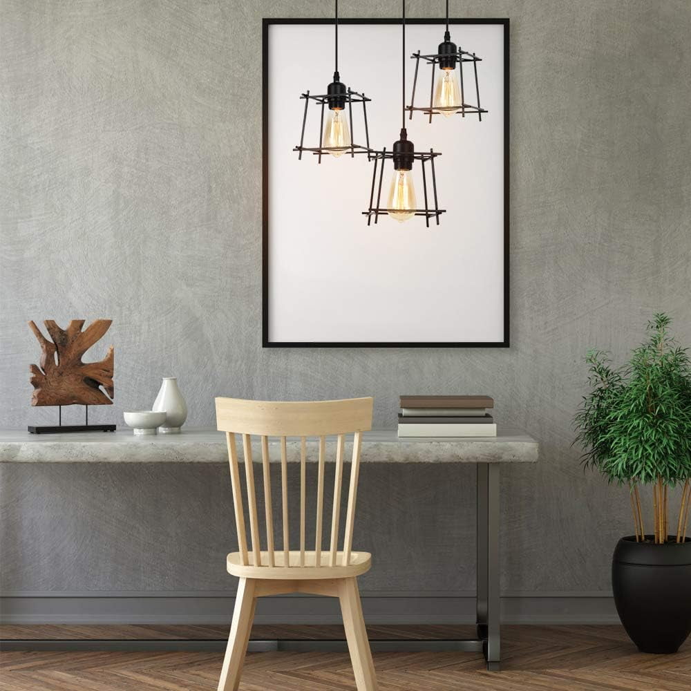 Oumilen Vintage 3 Lights Ceiling Pendant Lights Black