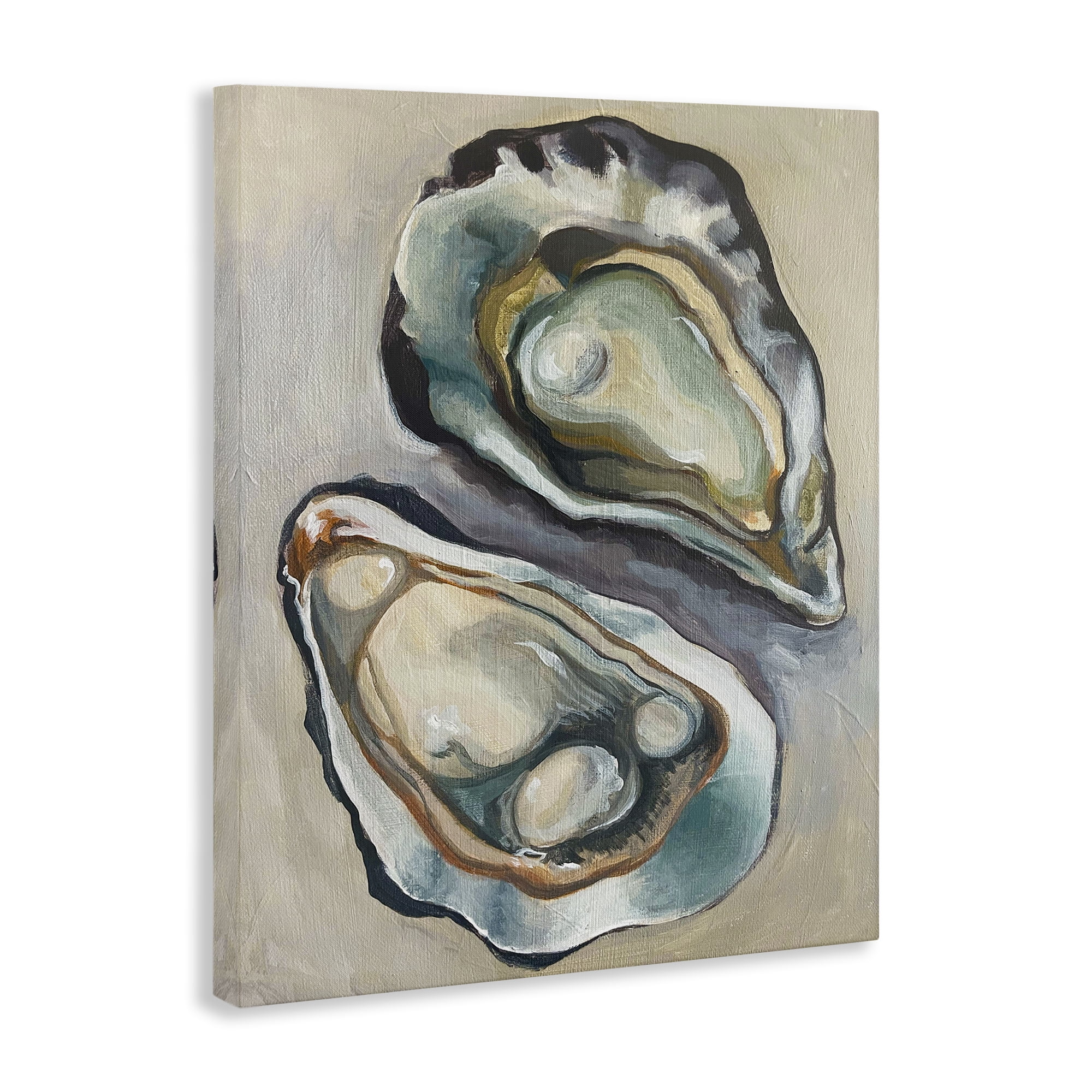 Stupell Industries Nautical Oyster Duo Animals Painting Wrapped Canvas Art Print Wall Art, 16 x 20