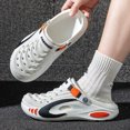 thumbnail image 2 of Men's Close Toe Platform Sandals Wide Width Breathable Slip on Clogs Lightweight Non Slip Garden Work Shoes White Size 8, 2 of 7