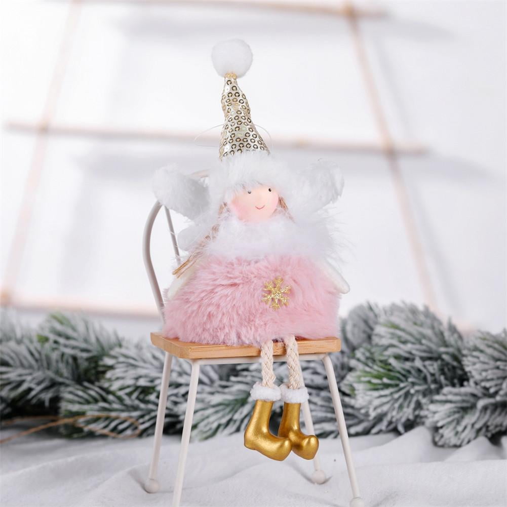 Christmas Tree Plush Doll Angel Home Ornaments Decoration Toy Pendant Hanging 