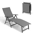 thumbnail image 5 of Pellebant Outdoor Chaise Lounge Aluminum Patio Folding Chair,Gray, 5 of 6