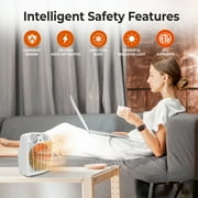 Comfort Zone Fan-Forced Personal Space Heater with Thermostat, White