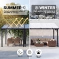 thumbnail image 2 of MUCHANT 10x20 FT Gazebo, Wall Mounted Gazebo Awnings with Polycarbonate Roof on Clearance, Patio Covers for Shade and Rain, Lean to Gazebo Hardtop Pergolas for Patios, Decks, Backyard, 2 of 7