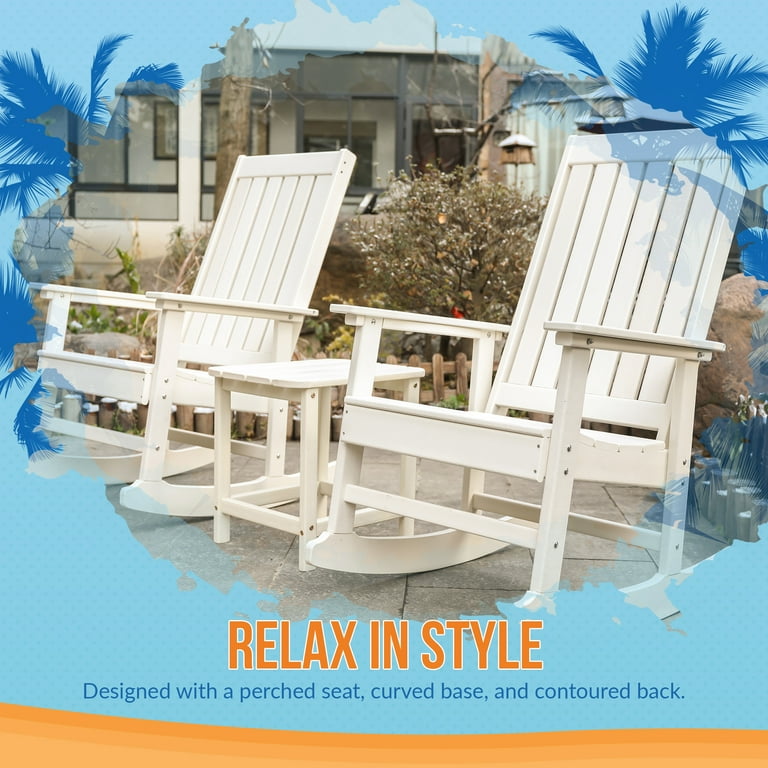 Blue Wave Ez-Care Tek-Wood™ Adirondack Rocker - White - Walmart.com