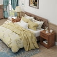 thumbnail image 3 of Gymax Table de Chevet 2 Pcs avec Tiroir Étagère de Rangement Table d'Appoint en Bois Chambre Brun, 3 of 10