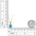 thumbnail image 2 of Gem Stone King 4.04 Ct Swiss Blue Topaz Blue Sapphire 18K Yellow Gold Plated Silver Pendant, 2 of 4