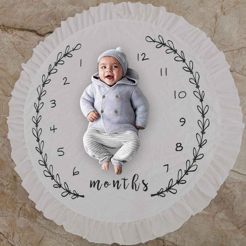 SIEYIO Round Soft Baby Floor Blanket Cotton Kids for Play Mats Soft Flannel Crawling Mat 100cm Diameter Round Baby Playmats