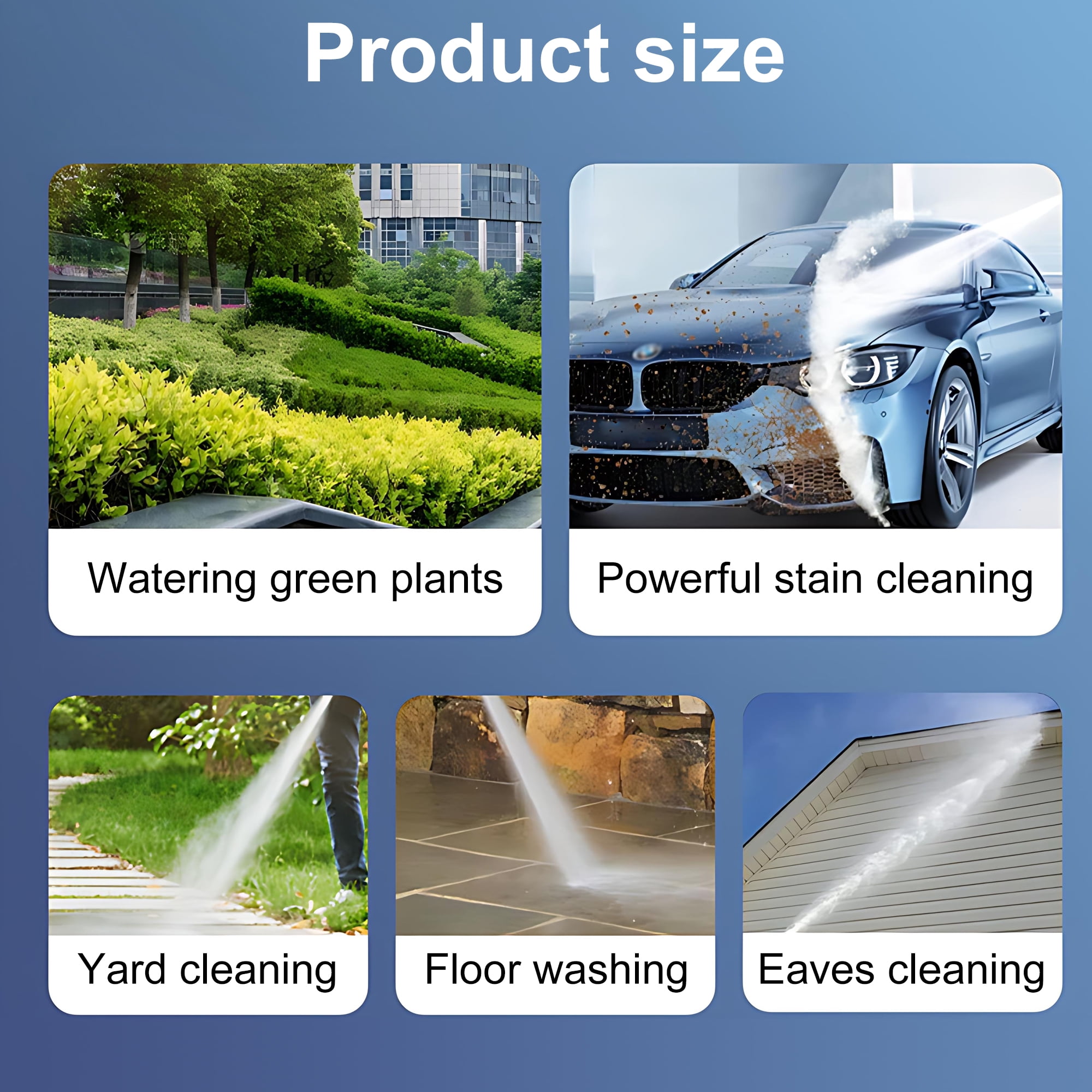 Pecham 48V Cordless Pressure Washer, 900PSI Portable Car Washer with 2 x Rechargeable Battery, High Power Handheld Washer with 7-in-1 Adjustable Nozzle for Car, Floor, Fence, Garden