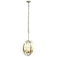thumbnail image 3 of Elegant Designs 18" Modern Orb Adjustable 3-Light Metal and Clear Glass Kitchen Foyer Hallway Bedroom Living Room Dining Room Hanging Ceiling Pendant, Antique Brass, 3 of 8