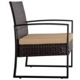 thumbnail image 6 of Ainfox 3 Piece Balcony Bistro Set, Outdoor Furniture with Wicker Rattan Chairs and Coffee Table, Brown, 6 of 10
