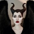 thumbnail image 5 of Disfraz de Halloween para mujer, tocado de cuernos de reina, disfraz de Maléfica, diadema de látex negra con cuernos para adultos, sombrero de Maléfica, 5 of 5
