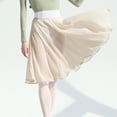 thumbnail image 3 of Pull on Elastic Waist Flowy Ballet Skirt Midi Wrap Skirt Mesh Dance Over Scarf, 3 of 20