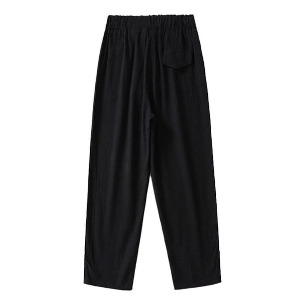 Pantalones cortos holgados de estilo retro para el verano, con diseño de abertura y cintura elástica.