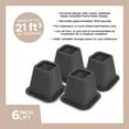 thumbnail image 2 of Simplify 6 inch Plastic Bed Risers with Wheel Caster Stabilizer, Black, 2.29 lb, 2 of 8
