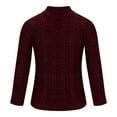thumbnail image 5 of YLSDY Mens Stand Collar Pullover Sweater Fall Cable Knitted Chunky Winter Fashion Slim Fit Thermal Sweaters Wine XL, 5 of 6
