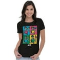 thumbnail image 3 of Funny Skeleton Food Lover Pop Art Womens Slim Fit Graphic Tee Brisco Brands S, 3 of 5