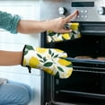 thumbnail image 2 of Lemon Pattern Kitchen Oven Mitt and Pot Holder Sets 2 Pcs for Baking, Cooking and Grilling, Heat Resistant Up To 392 °F, 2 of 7