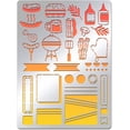 thumbnail image 1 of Plantillas de acero inoxidable para diario de barbacoa, 5,5 x 7,5 pulgadas, para pintar patrones de bordes de alimentos y diarios. Herramienta para diario., 1 of 7