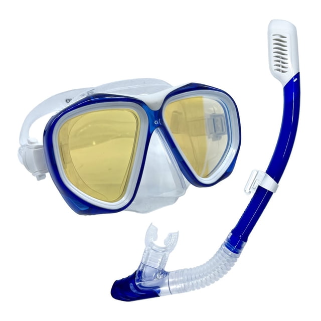 SCAUP Coral Pro Snorkeling Set - Mirrored Diving Mask and Dry-Top Snorkel Kit, for Adults
