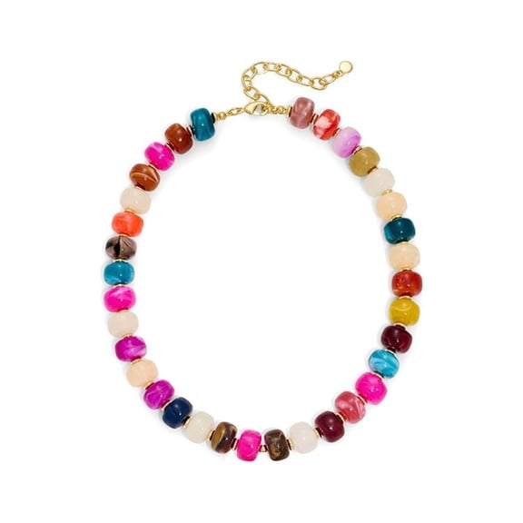 Trendy Acrylic Beads Necklace Casual Bohemian Pendant Neckchain Jewelry Gift
