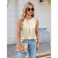 thumbnail image 4 of Women'S Silk Satin Tank Top Summer Business Casual Outfit 2025 Sleeveless Work Dressy Shirt Creamy White M, 4 of 9