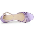 thumbnail image 4 of BLISSFUL STEP Sandales à Petits Talons pour Femmes en Maille Ornée de Strass Violet (Taille 7,5), 4 of 6