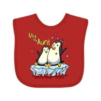 Inktastic My Aunt Loves Me Penguin Boys or Girls Baby Bib