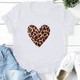 thumbnail image 4 of WREESH Women's Graphic T Shirts Valentine's Day Leopard Heart Printed Tees for 2025 Casual Short Sleeve Tee Tops White, 4 of 5