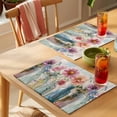thumbnail image 4 of Spring Flower Placemats Set of 1, Watercolor Blue Pink Floral Vintage Oil Painting Non-Slip Place Mats Washable Table Mats for Kitchen Dining Table Decorations Indoor/Outdoor, 4 of 9