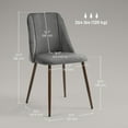 thumbnail image 3 of HOMCOM Dining Chairs Set of 4, Velvet Accent Chair, Dark Grey, 3 of 10