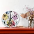 thumbnail image 2 of GZHJMY Stylish Romantic Paris Love Eiffel Tower Valentines Day Print Round Wall Clock, 9.5 Inch Battery Operated Quartz Analog Quiet Desk Clock for Home,Office,School, 2 of 5