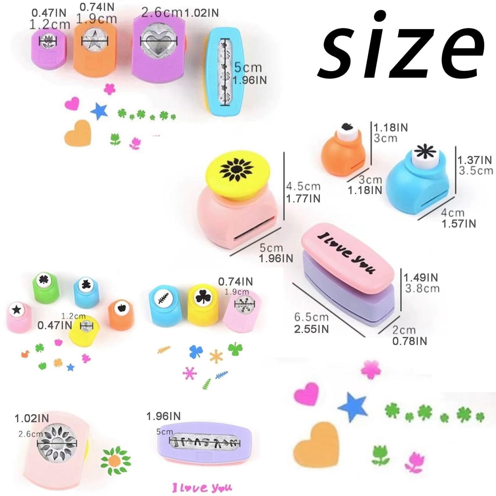 RUIG Creative Children's DIY Punch Craft Kit Craft Punch Shapes Set Creative Children's Craft Punch Shapes Set Craft Paper Punch Leaves Butterfly Heart Flower Punch DIY Project