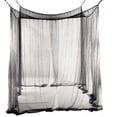 thumbnail image 1 of Mosquitera para cama de matrimonio rectangular color liso con 4 aberturas fácil instalación poliéster negro 190cm x 210cm x 240cm, 1 of 3