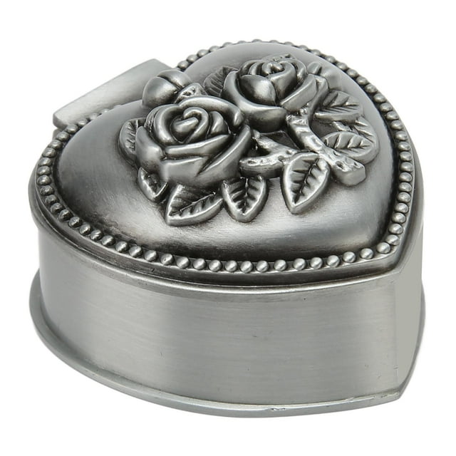 Caja de almacenamiento de joyería con forma de corazón exquisita capacidad adecuada tela de terciopelo a prueba de polvo joyero en forma de corazón para escritorio para boda ANGGREK Otros