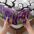thumbnail image 3 of Queen Size Fitted Sheet Set - Halloween 3 Piece Bedding Sets 16" Deep Pocket Fitted Sheet with 2 Pillowcases, Fall Rustic Botanical Floral Trees Plaid Gray Brushed Microfiber Hotel Luxury Bed Sheets, 3 of 9