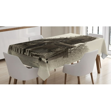 

Steam Engine Tablecloth Antique Northern Express Train Canada Railways Photo Freight Machine Print Rectangular Table Cover for Dining Room Kitchen 60 X 84 Inches Black Grey by Ambesonne