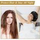 thumbnail image 4 of Gorro de noche de satén para el cabello, gorro de seda de 19 momme para cabello natural, tamaño de cabeza ajustable, gorro de dormir para cabello rizado, 1 paquete (negro), 4 of 5