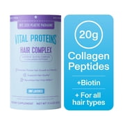 (2 pack) Vital Proteins Hair Complex Powder Vitamin Drink Mix for Women with 10,000mcg Biotin Vitamins, 11.4 oz