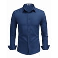 thumbnail image 4 of COOFANDY Men's Long Sleeve Dress Shirt Solid Slim Fit Casual Business Formal Button Up Shirts, 4 of 6