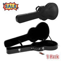 Tcbosik Electric Guitar Hard Case for 335 Style Semi-Hollow & Hollowbody, Lockable PU Leather Hard Shell, Black