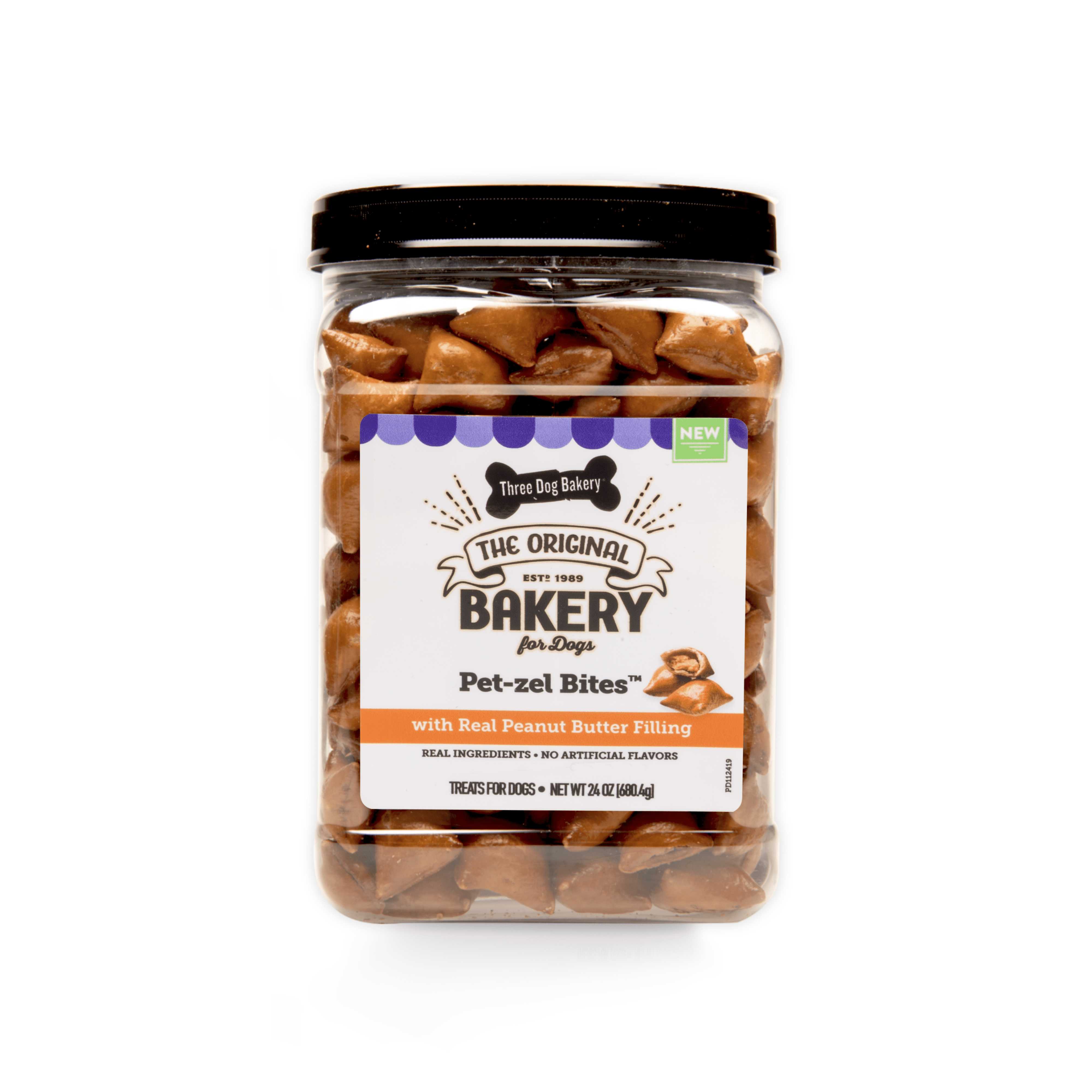 Pet-zel Bites with Real Peanut Butter Filling! Treats For Dogs, 24oz Jar