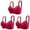 Wine, variant on Virmaxy 3PC Womens Wireless Bra 3PC Sexy Comfortable Breathable Large Size Adjustable Sexy Bra with Side Folding Beautiful Back Bra Adjustable Shoulder Straps Beige XXL