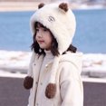 thumbnail image 6 of 2-8 Years Kids Winter Knit Cat Ear Beanie with Stripes, Cute Warm Hat for Boys Girls, 6 of 8